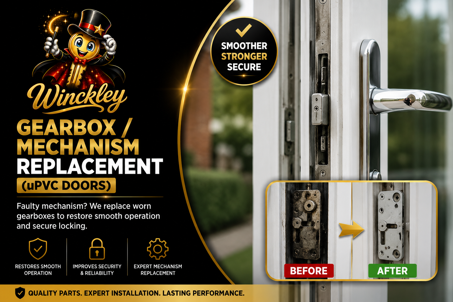 Gearbox / Mechanism Replacement (uPVC Doors)