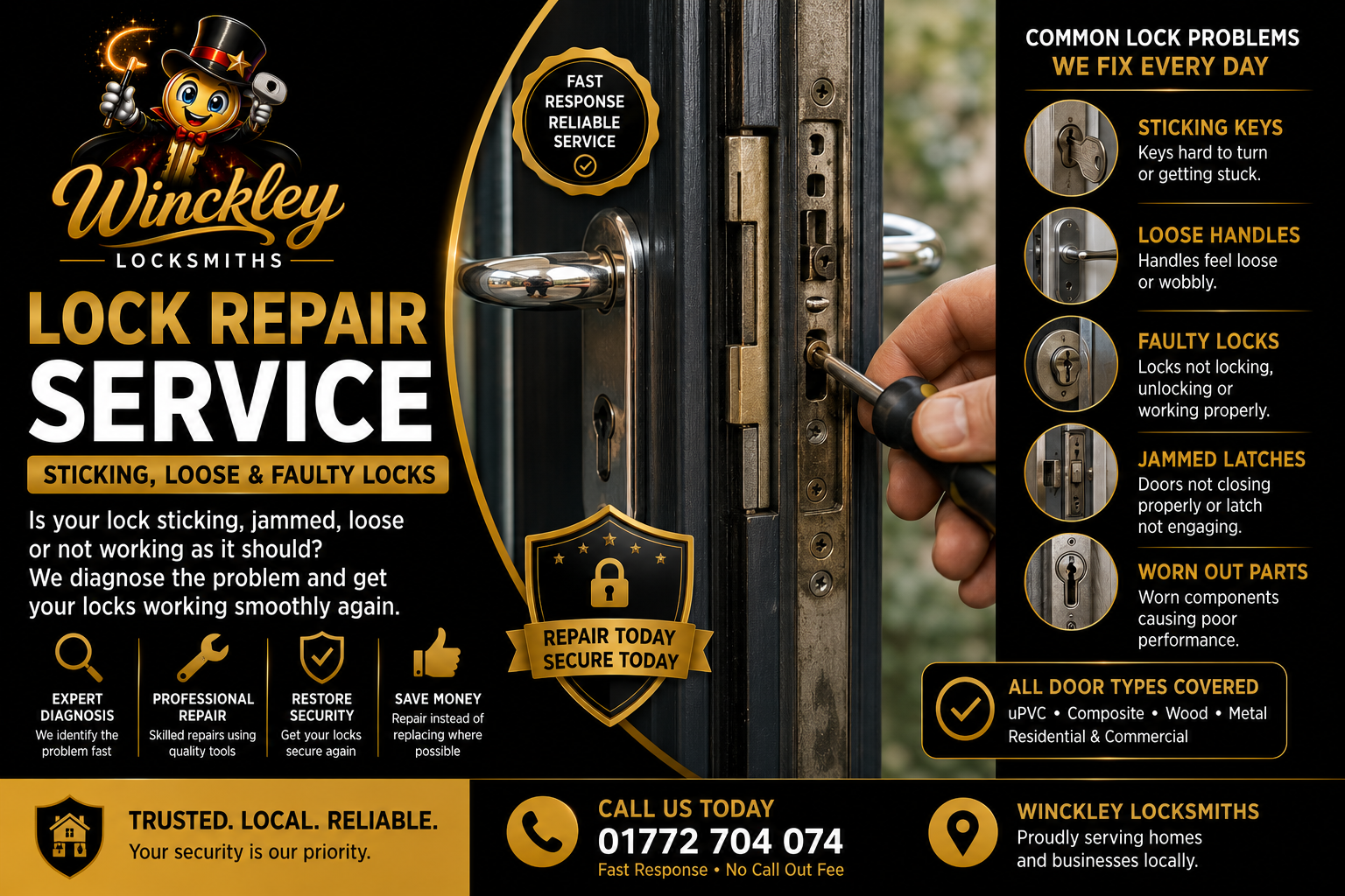 Lock Repair Service — Sticking, Loose & Faulty Locks